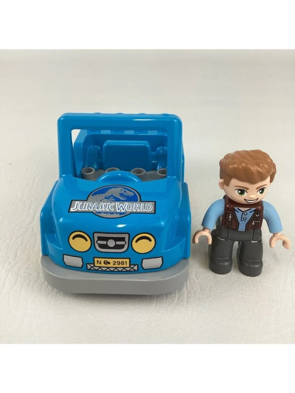 Lego Duplo Jurassic World Blue Truck Owen Grady MiniFigure Jeep 2012 Toy Lot